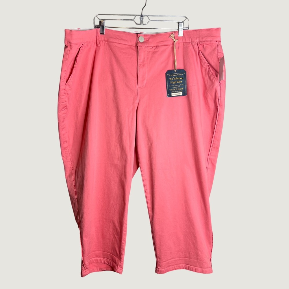Democracy Ab Solution High Rise Crop Pant Plus Sz 24W Luxe Touch Pink NWT